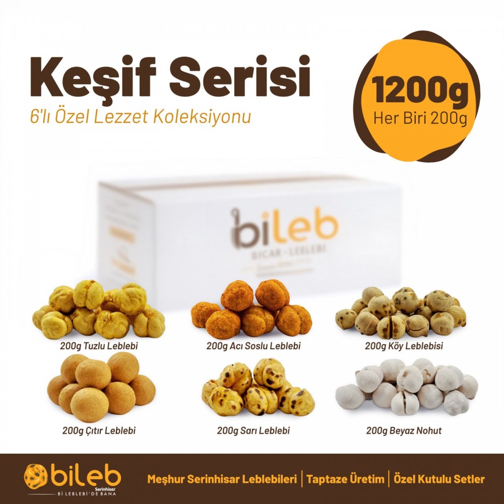  Keşif Serisi  6’lı Özel Lezzet Koleksiyonu 1200 g | Usta İşi Premium Leblebi Seti