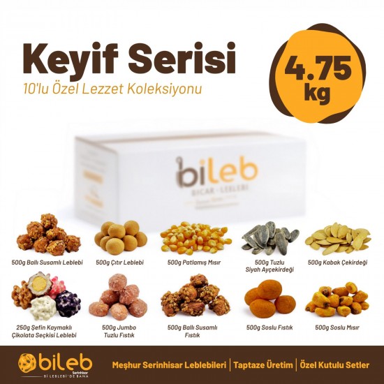 10’lu karışık kuruyemiş seti 4.75 kg bileb keyif serisi özel lezzet koleksiyonu